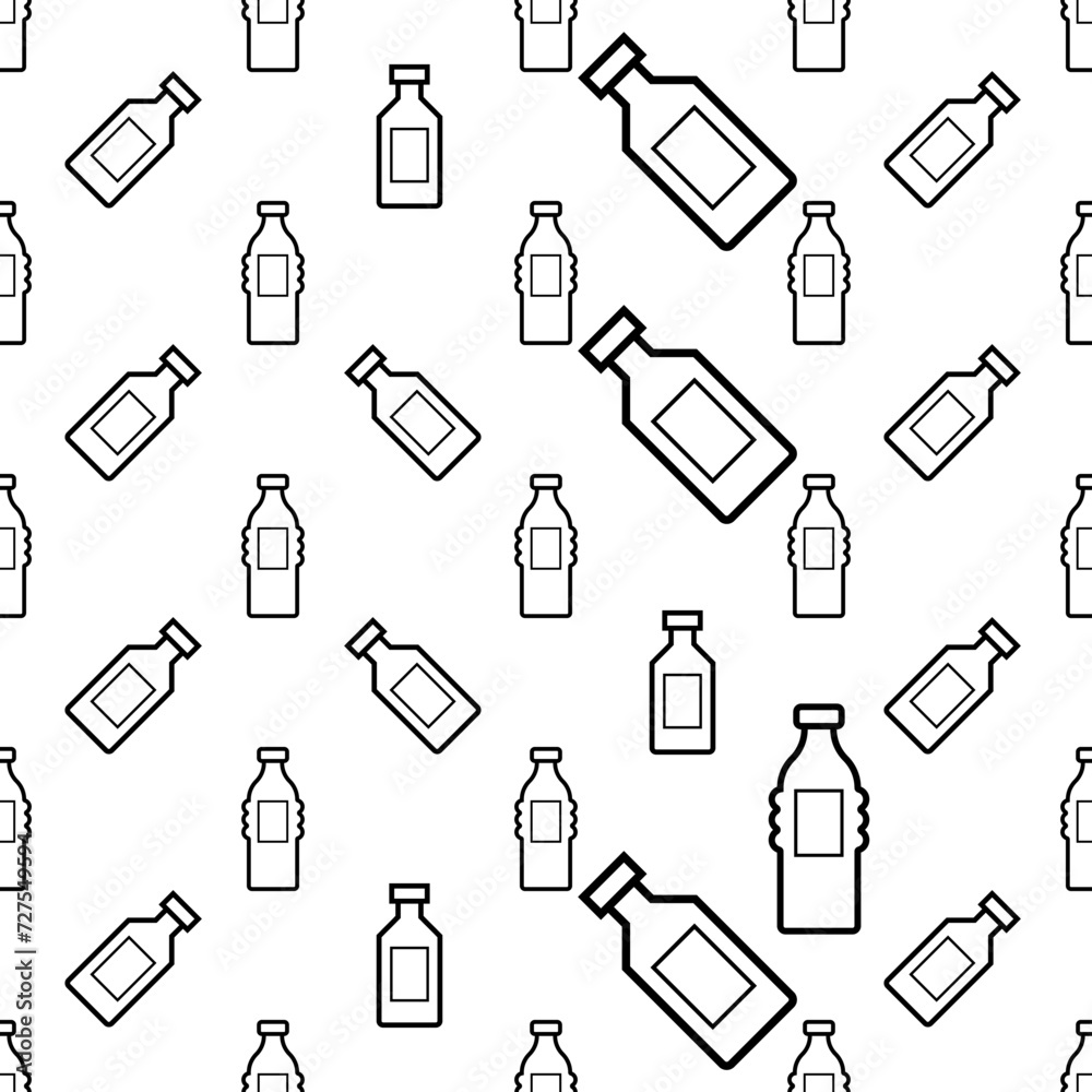 Obraz premium Bottle Icon Seamless Pattern