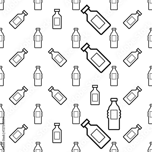 Bottle Icon Seamless Pattern