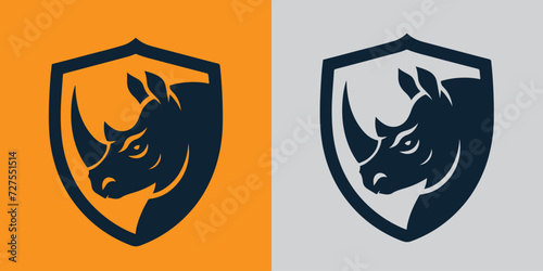 rhino head logo icon vector illustration template