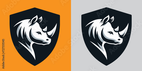 rhino head logo icon vector illustration template