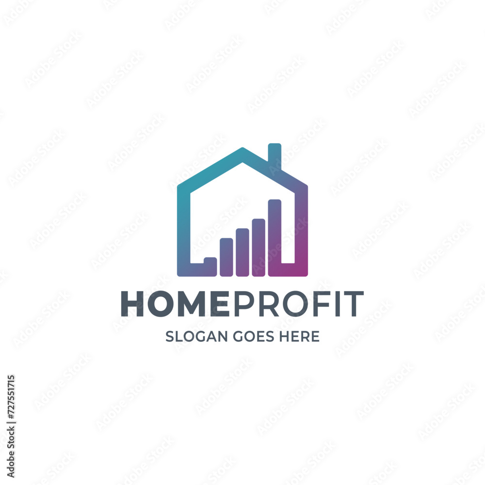 This home profit logo is perfect for investment logos, assets, housing and the like