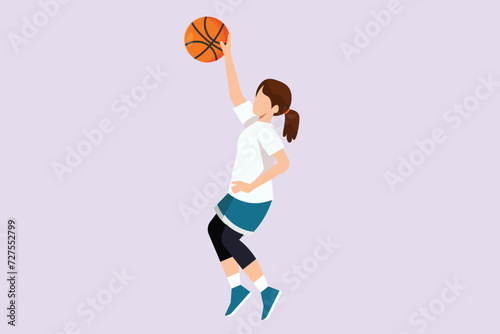 Basket ball concept. Colored flat vector illustration isolated. © Sell Vector
