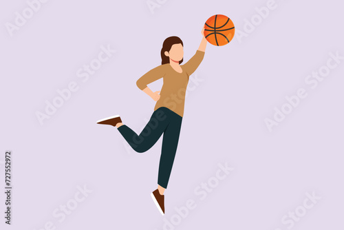 Basket ball concept. Colored flat vector illustration isolated. © Sell Vector