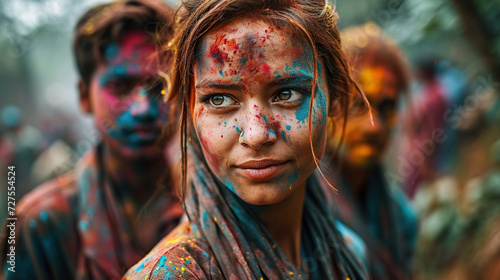 Holi festival of colors in India and Nepal 