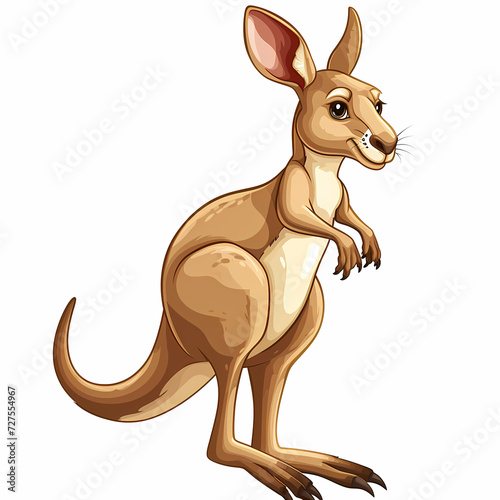 Jumping kangaroo cartoon © opom