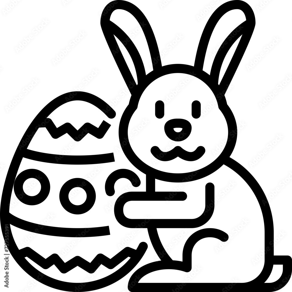 Obraz premium easter bunny outline icon