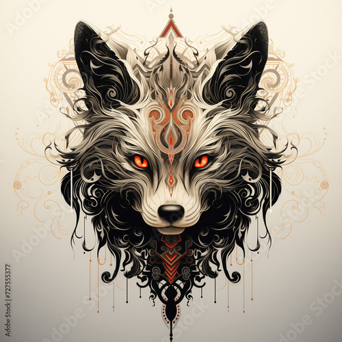 fox head illustration