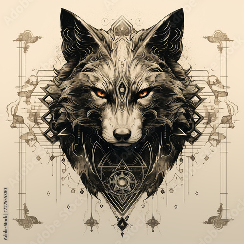 black and white fox