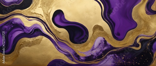 Luxurious gold ink abstract background with watercolor elements, evoking oceanic beauty.