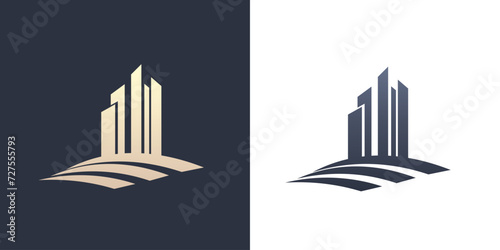 Building city icon tower skyscraper cityscape construction illustration graphic logo