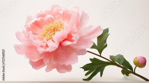 Peony flowers on white background