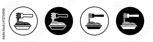 Spaghetti vector line icon illustration. photo