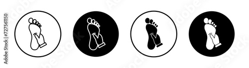 Reflexology foot massage vector line icon illustration. photo