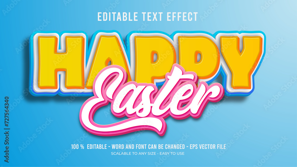 happy easter editable text effect