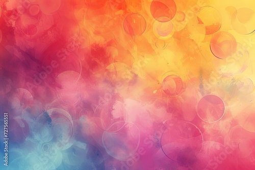 abstract watercolor background with circles in pink, orange and blue colors