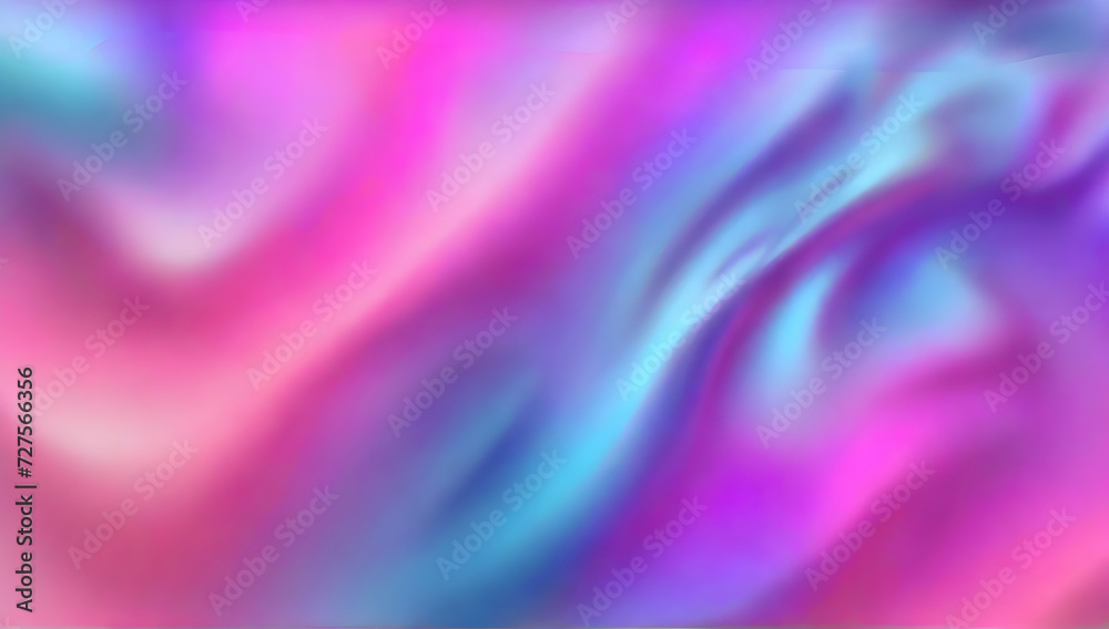 Fototapeta premium Holographic Blurred Gradient. Trendy neon pink purple very peri blue teal colors soft blurred background