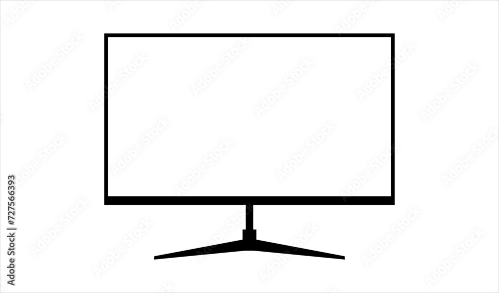 Simple Gaming Monitor computer Monitor mockup, computer monitor frame icon presented on white background. Simple Gaming Monitor computer Monitor mockup, computer monitor frame icon presented on white background.