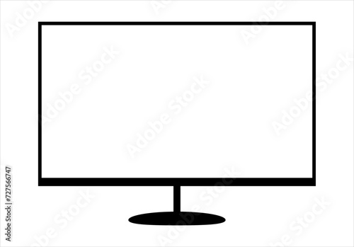 Simple Gaming Monitor computer Monitor mockup, computer monitor frame icon presented on white background.
