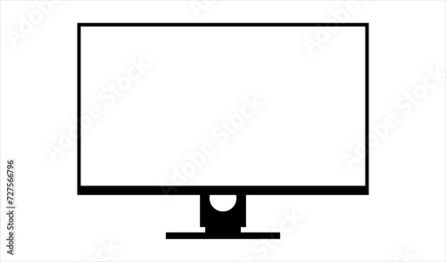 Simple Gaming Monitor computer Monitor mockup, computer monitor frame icon presented on white background.