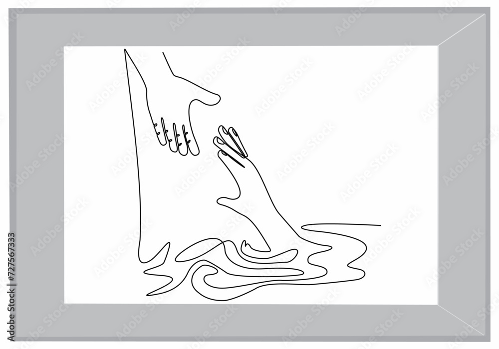 Failurelinein Hand Vetor de continuous line drawing of hand in water asking for help ...