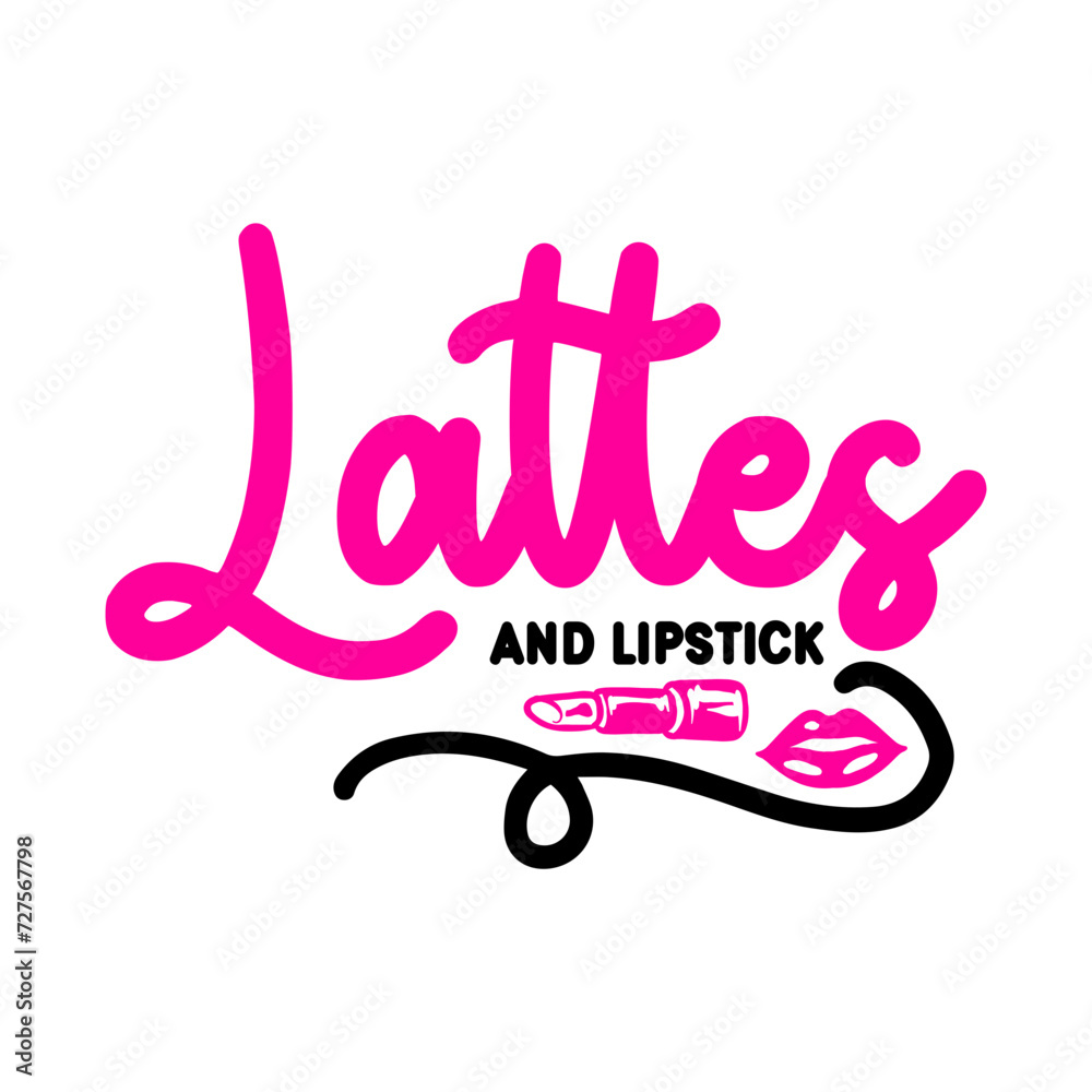 Lattes And Lipstick SVG