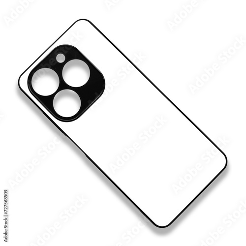 Blank mobile phone case on white background for mockup. Custom and personalized phone case, Black edge sublimation phone case