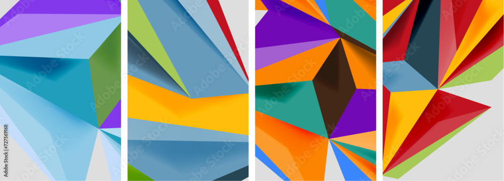 Set of mosaic triangle pattern abstract posters. Vector illustration For Wallpaper, Banner, Background, Card, Book Illustration, landing page Set of mosaic triangle pattern abstract posters. Vector illustration For Wallpaper, Banner, Background, Card, Book Illustration, landing page