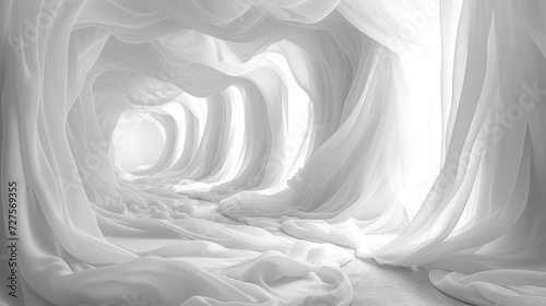  A long tunnel of silk fabric.