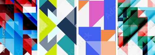 Triangle poster set for wallpaper, business card, cover, poster, banner, brochure, header, website