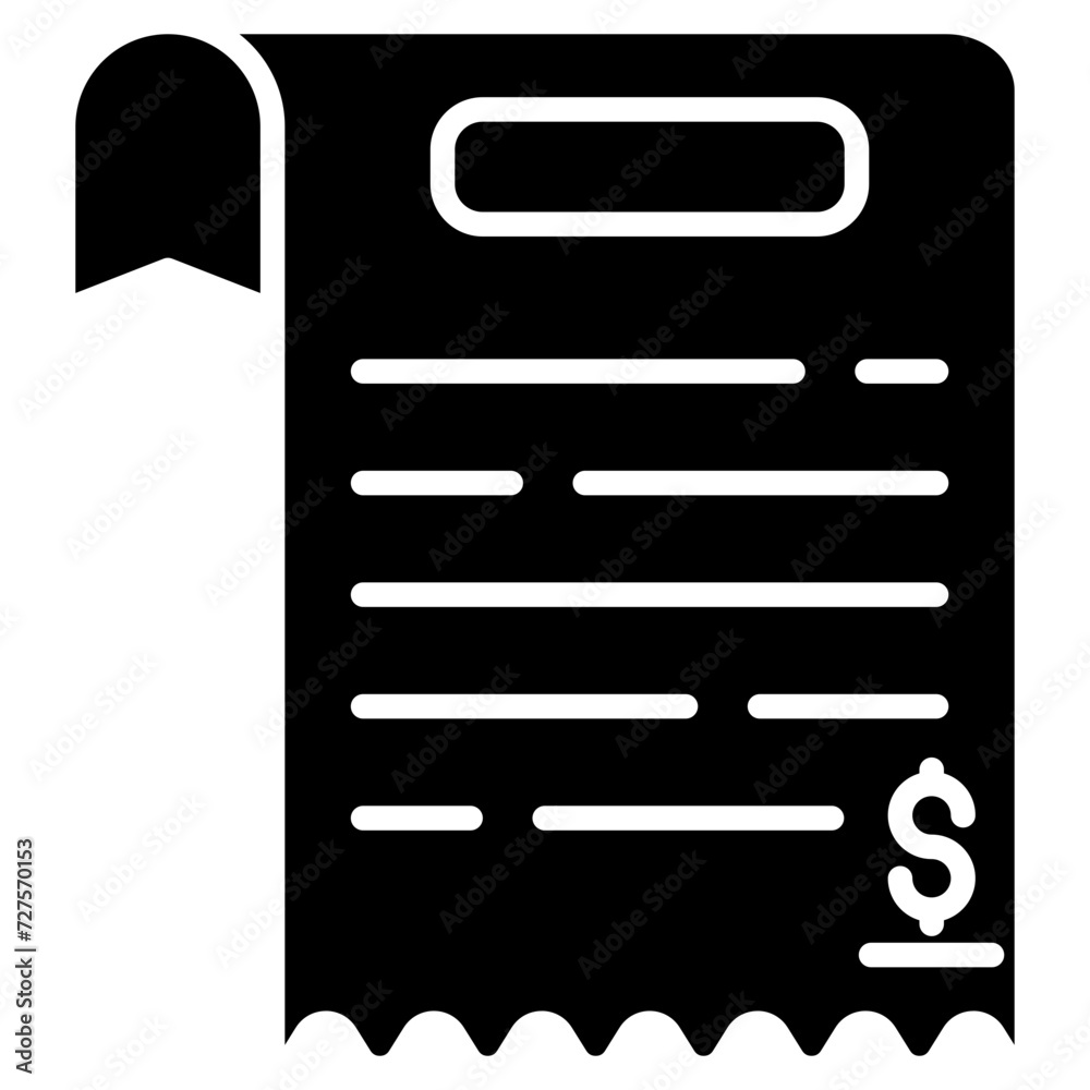 Receipt Icon Element For Design