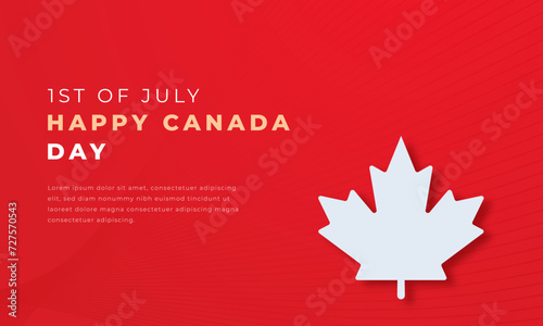 Happy Canada Day Paper cut style Vector Design Illustration for Background, Poster, Banner, Advertising, Greeting Card