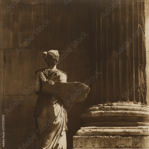 Timeless Elegance Photograph Capturing the Grace of a Roman Statue