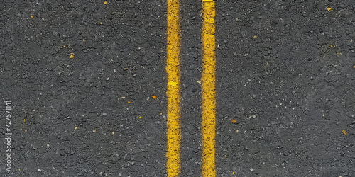 Asphalt road with Yellow road line, transportation safety concept, driving directions, road trip, navigation app, travel blog, traffic control, highway infrastructure, urban transportation.