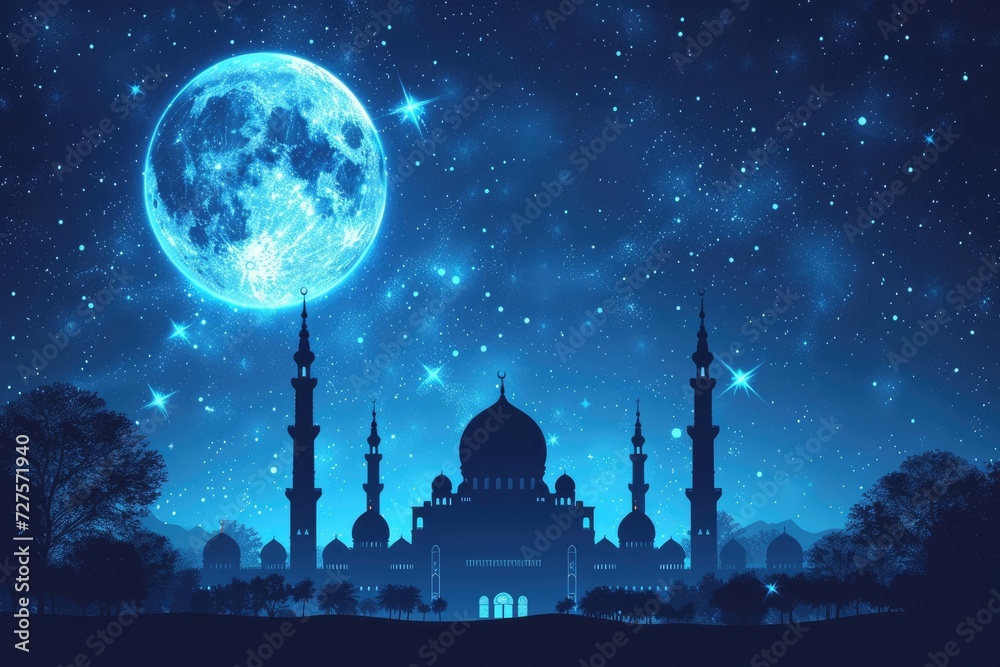 Fototapeta premium Ramadan kareem islamic or ied mubarak greeting card background