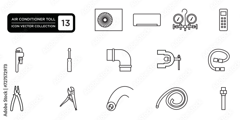 Fototapeta premium air conditioner icon collection .vector icon templates can be edited and resized.