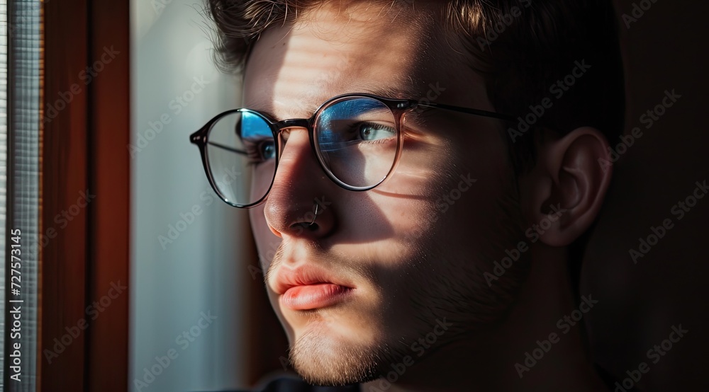 Man wearing glasses, profile picture. Man wearing glasses, profile picture.