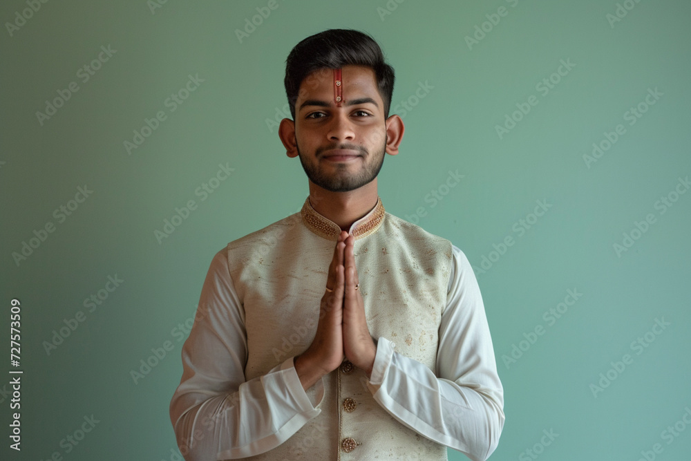 Fototapeta premium indian young man namaste