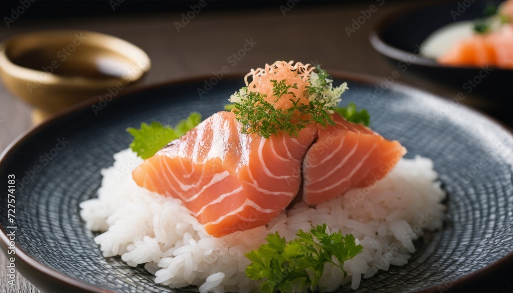 A plate of rice and fish
