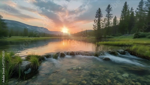 Breathtaking Lakes and Rivers of Yellowstone National Park - Nature Video Wallpaper in 4K Seamless Loop