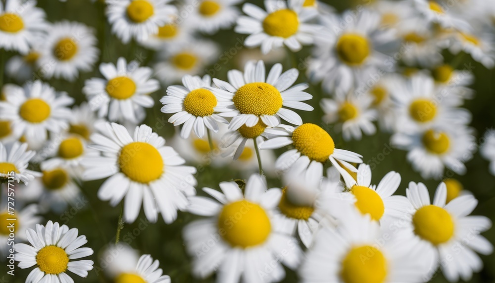 Fototapeta premium A field of white and yellow flowers