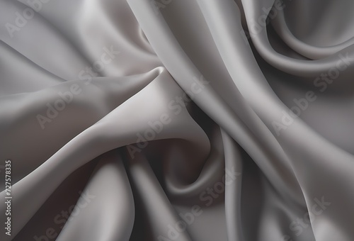silver chalice color satin fabric silk for background. silver fabric textile drape with crease wavy folds, wind movement, background, texture. photo
