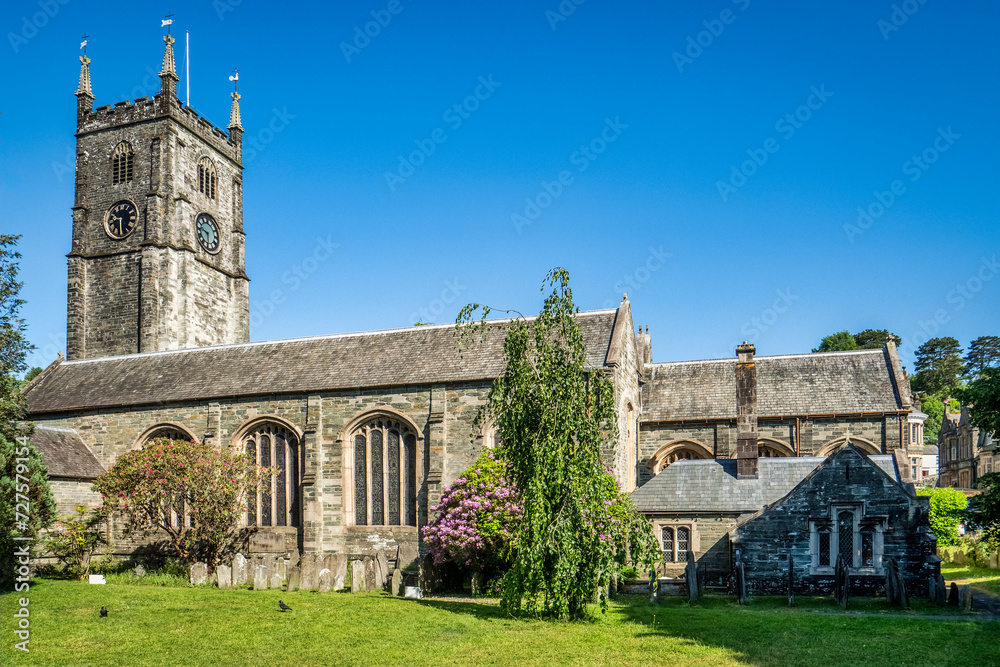 Tavistock, St Eustachius Parish Church and churchyard, in the centre of Tavistock, Devon