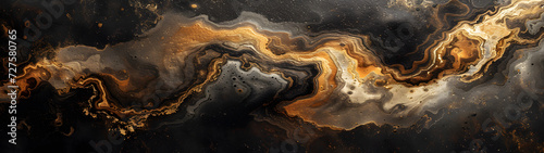 Abstract Painting of Gold and Black