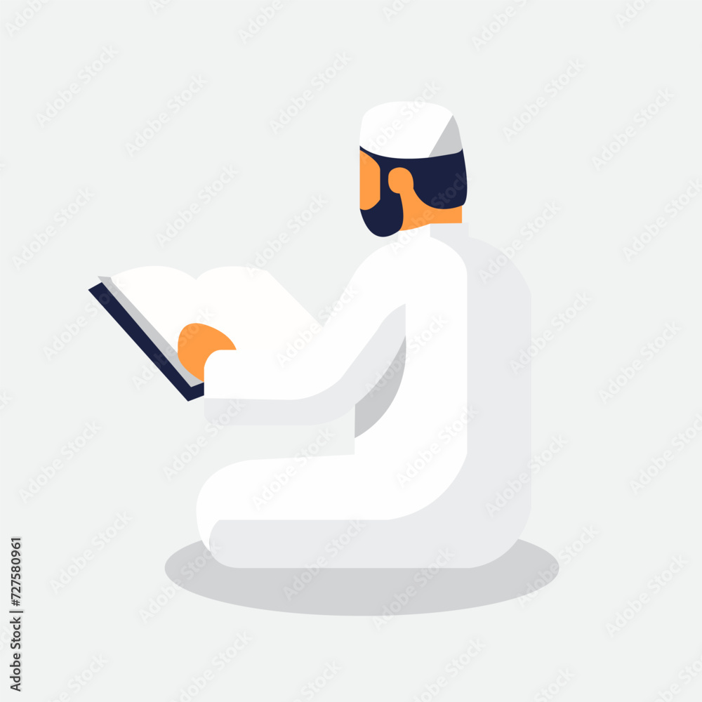 flat poeple reading a book