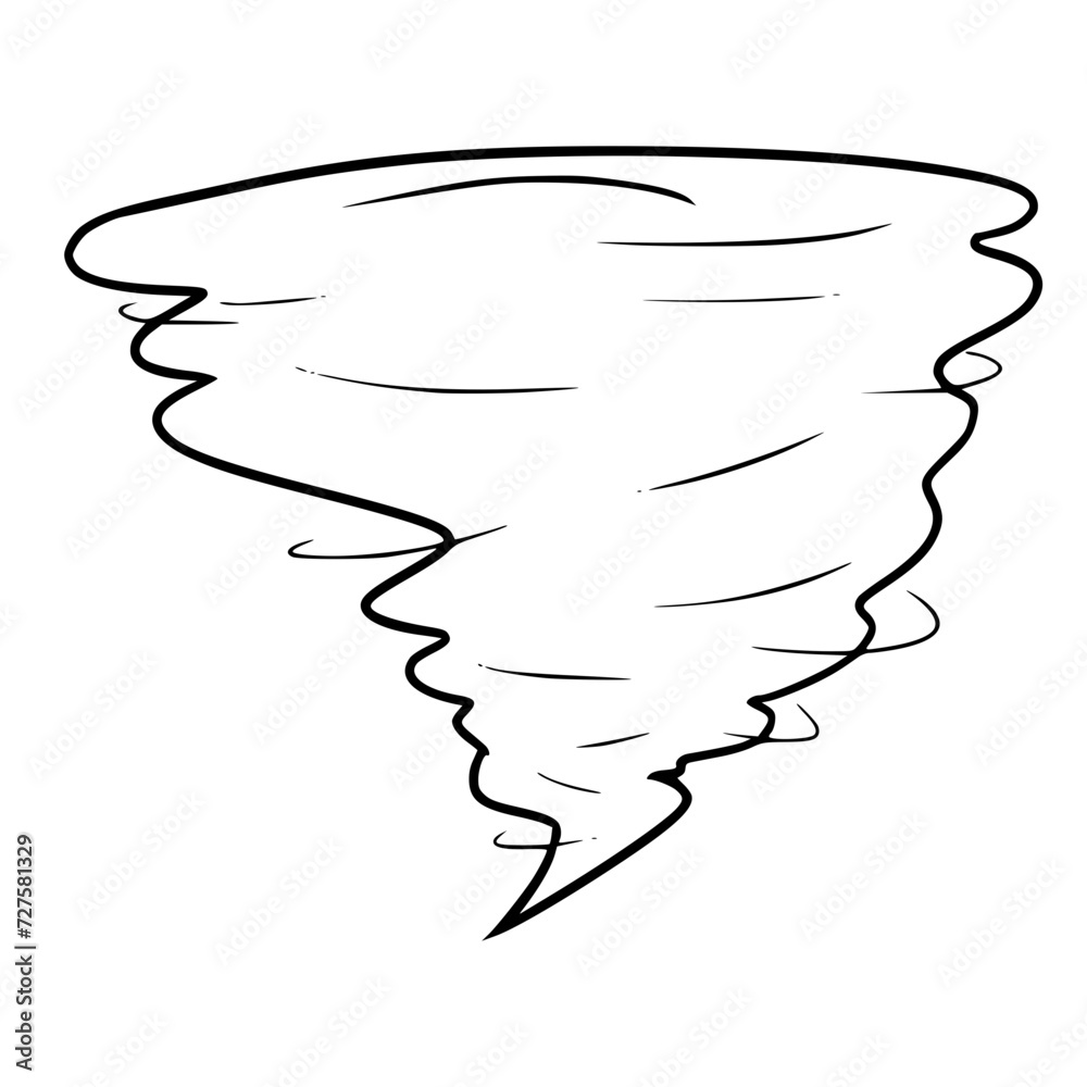 whirlwind tornado icon illustration outline isolated vector