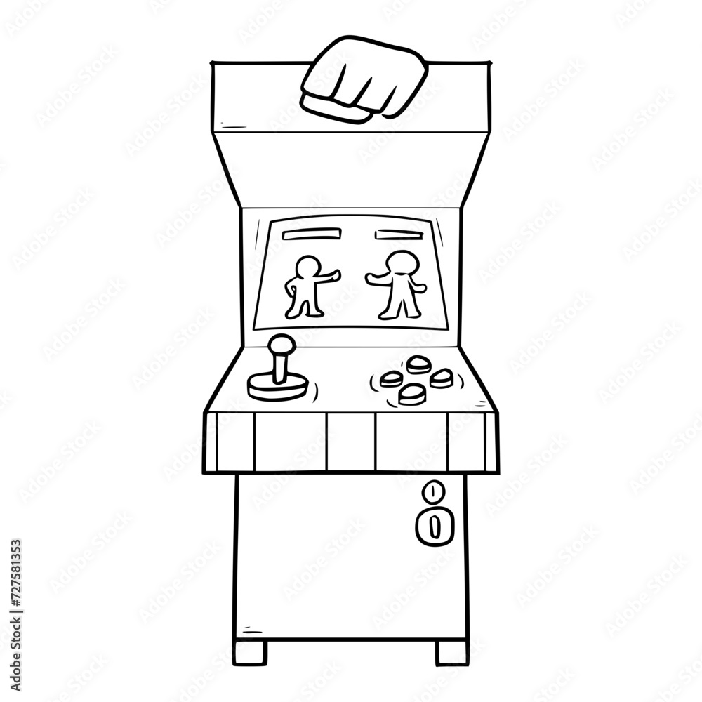 arcade machine illustration outline isolated vector arcade machine illustration outline isolated vector