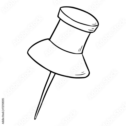 push pin illustration outline isolated vector