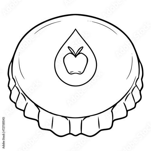 apple juice bottle cap illustration outline isolated vector