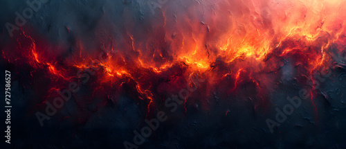 Painting of Red and Yellow Flames on a Black Background
