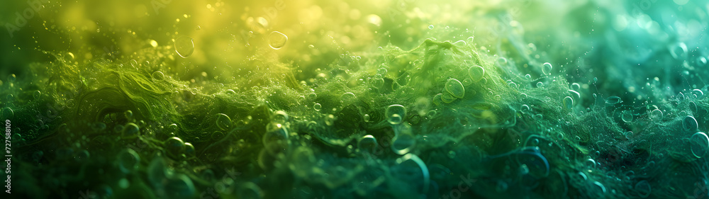 Green and Yellow Background With Water Droplets Green and Yellow Background With Water Droplets